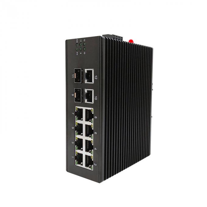 IP Camera Gigabit Industrial Managed Poe Switch 12 Port Din Rail Ethernet Switch 0